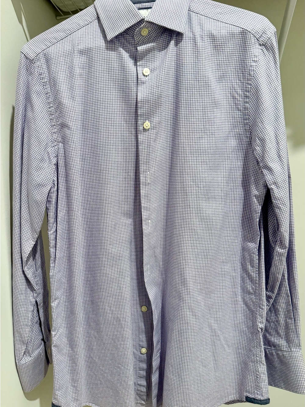 Charles Tyrwhitt Men's Light Blue Checked Dress Shirt
